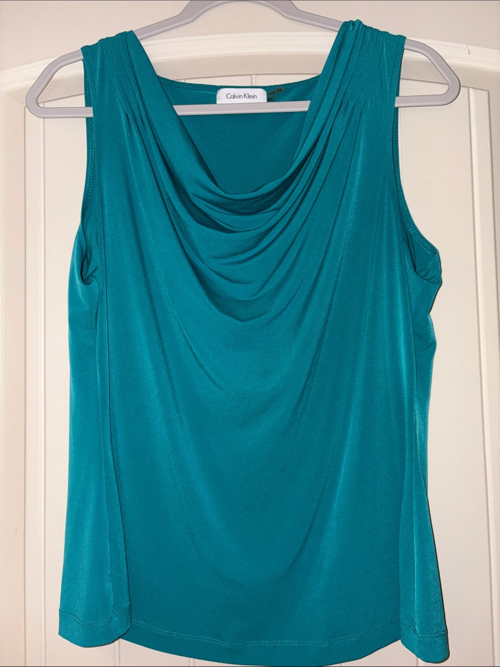 Calvin Klein Teal Drape Neck Sleeveless Camisole